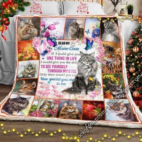 Dear My Maine Coon Cat Sherpa Fleece Blanket