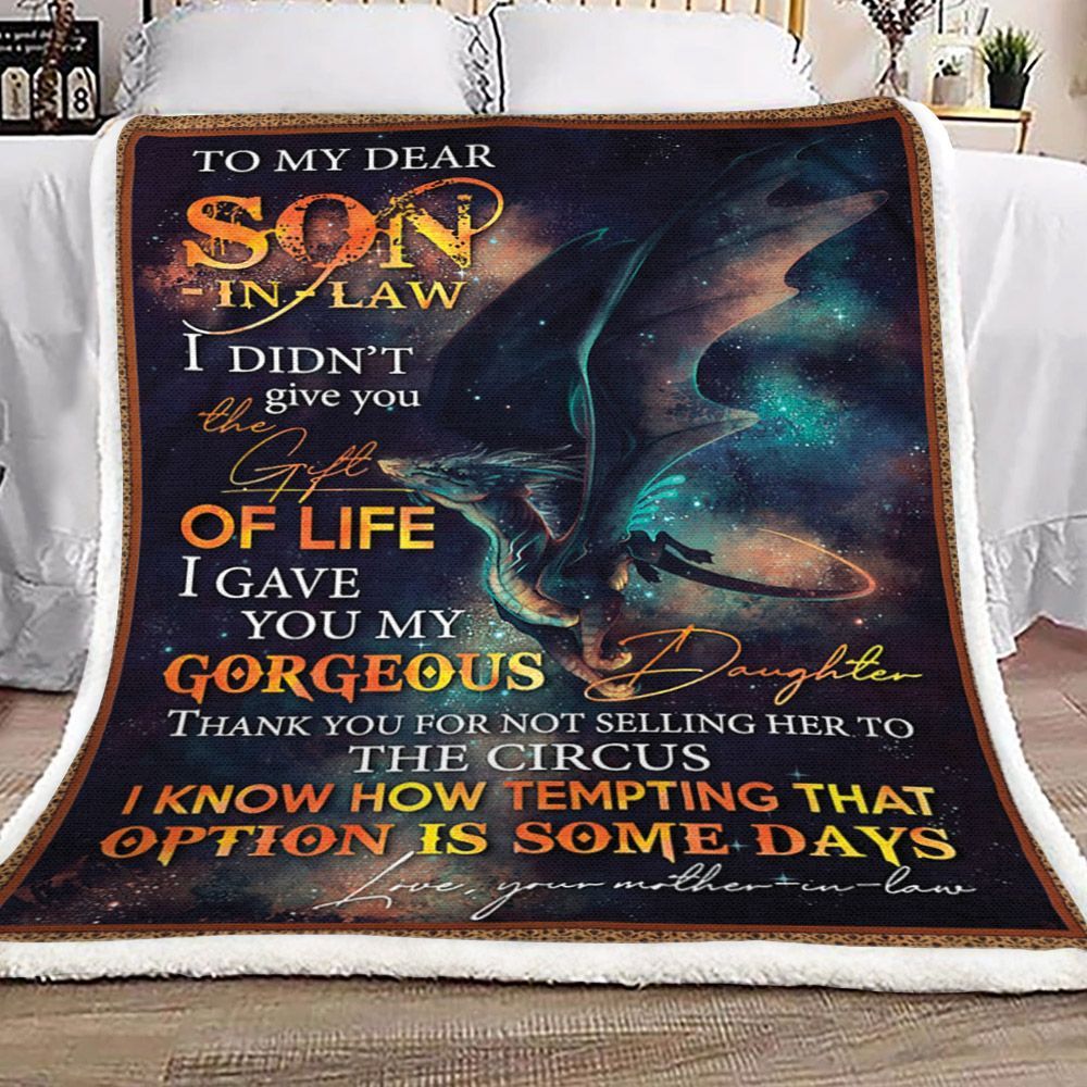 Dear My Son Dragon Sherpa Fleece Blanket