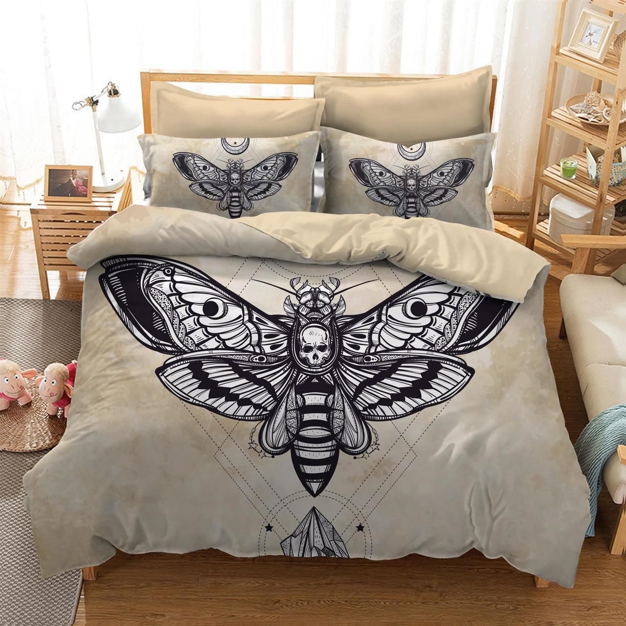 Death Moth Skull Bedding Set