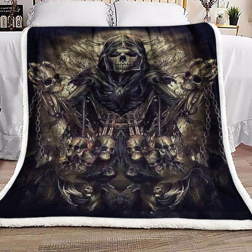 Death Skull Sherpa Fleece Blanket