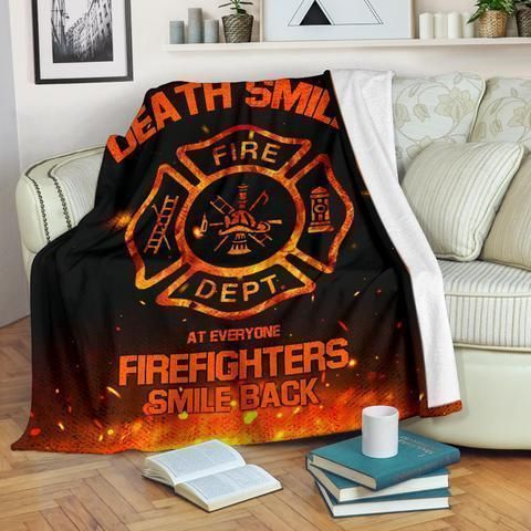 Death Smile Firefighter Smile Back Fleece Blanket