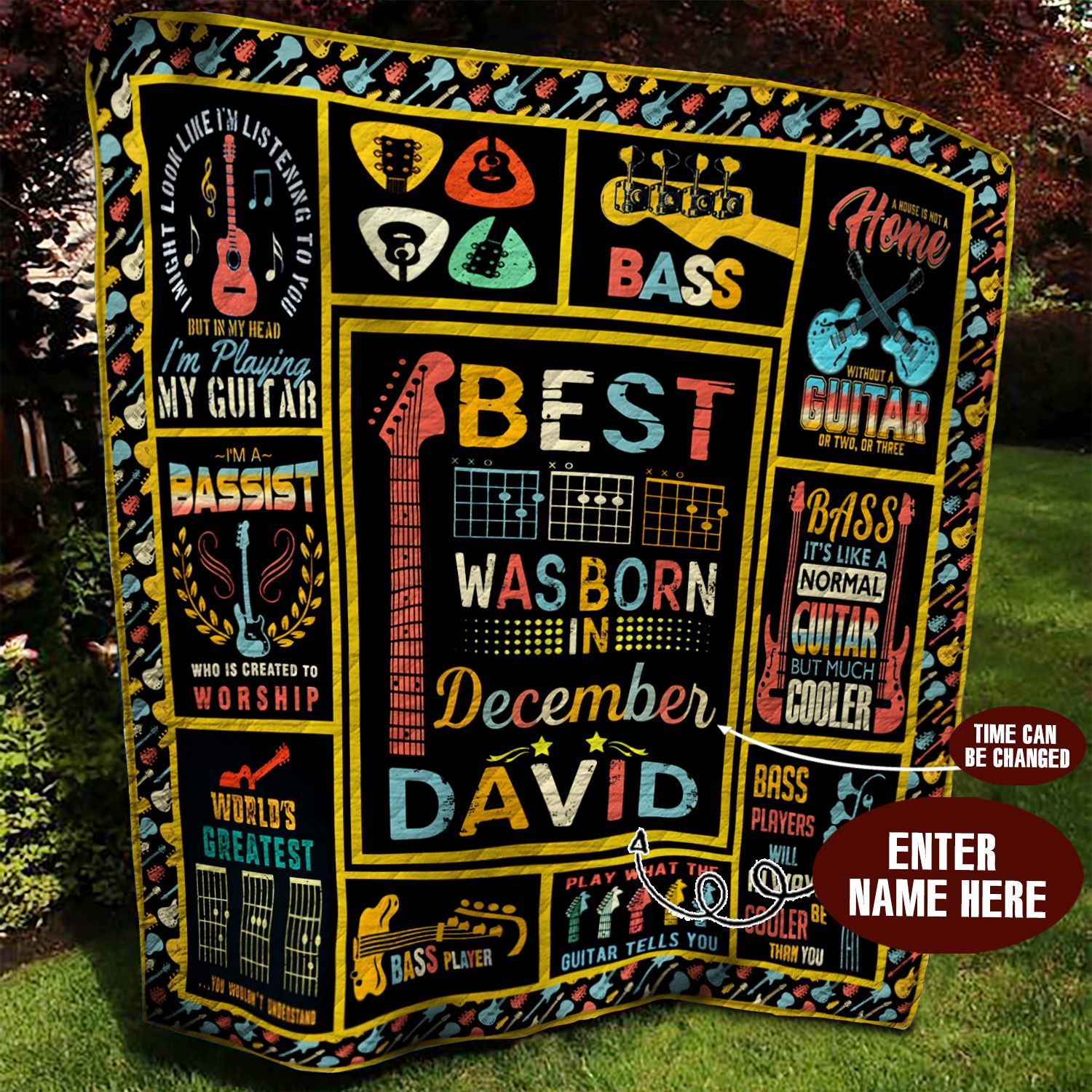 December Guitarist Personalized Quilt Blanket BBB020615MH
