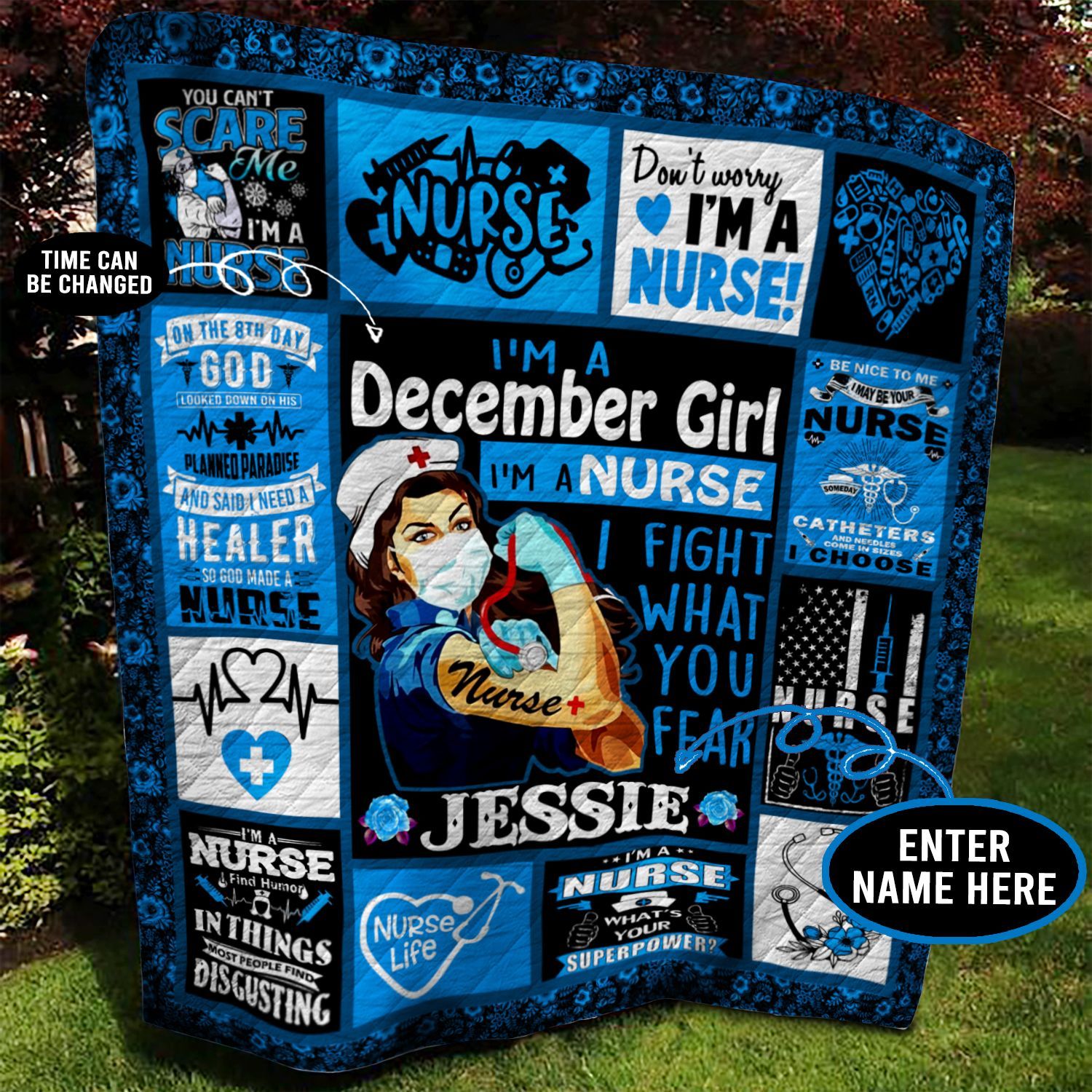 December Nurse Personalized Quilt Blanket BBB020602NB