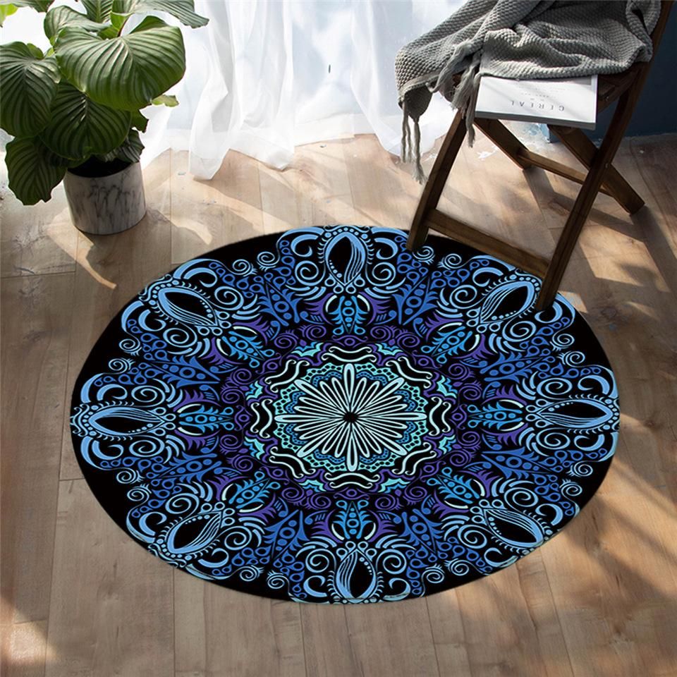 Deep Ocean Mandala Round Carpet