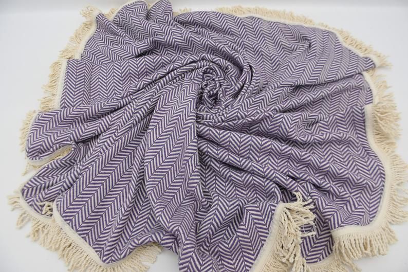 Deep Purple Printed Round Beach Towel