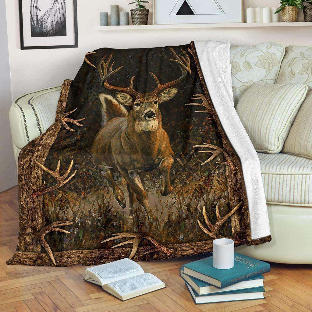 Deer Sherpa Fleece Blanket