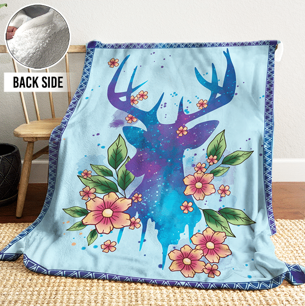 Deer Sherpa Fleece Blanket