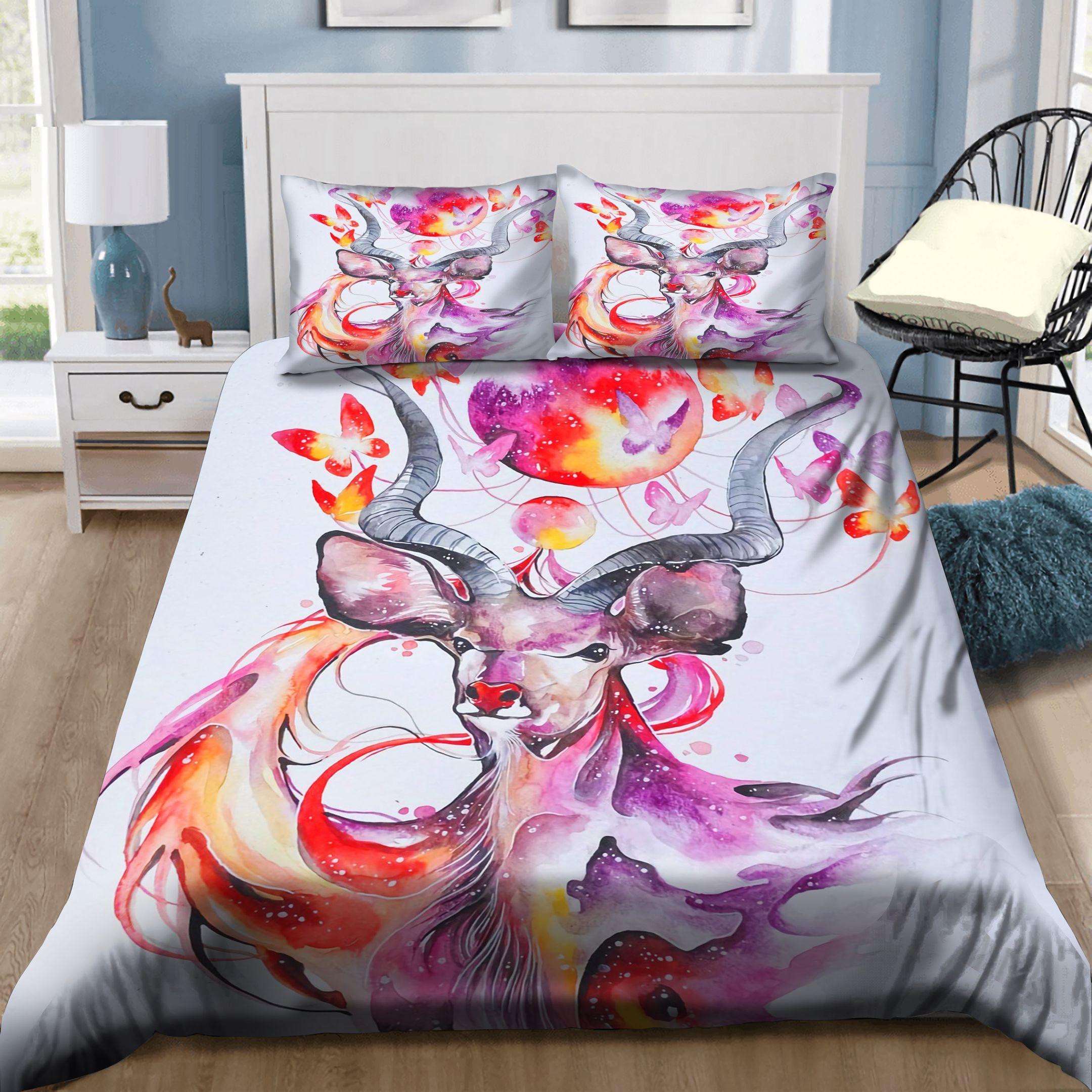 Deer And Butterflies Magical Bedding Set