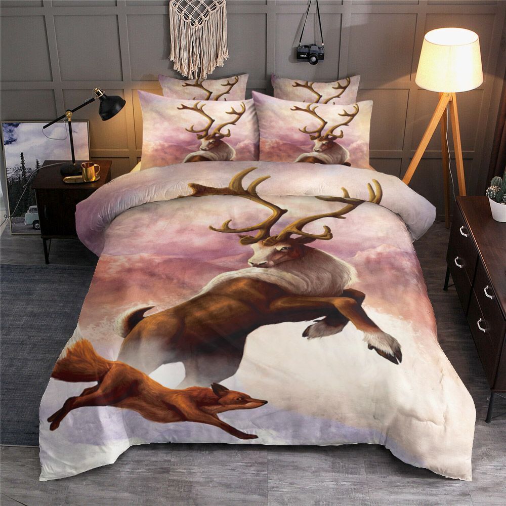 Deer And Fox Bedding Set
