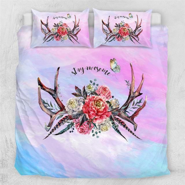 Deer Antlers Stay Awesome Bedding Set