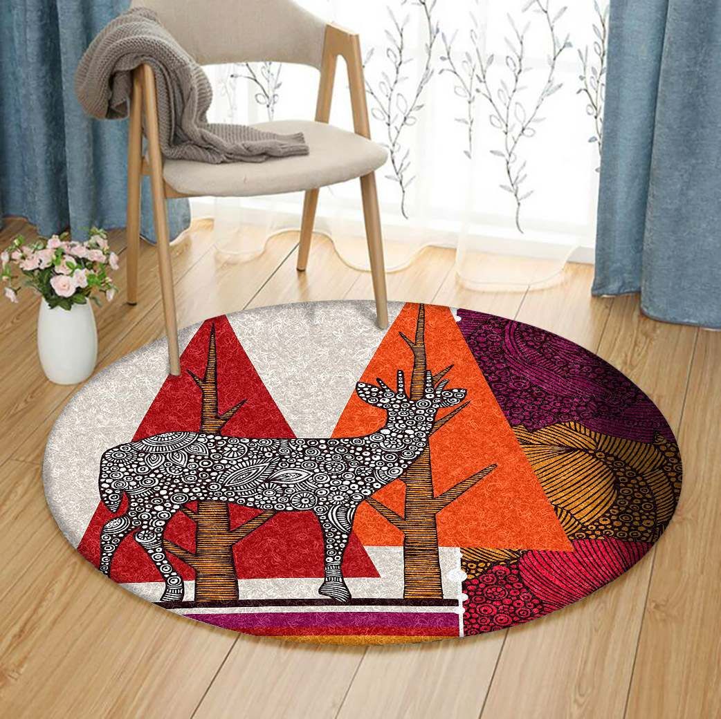 Deer Round Carpet