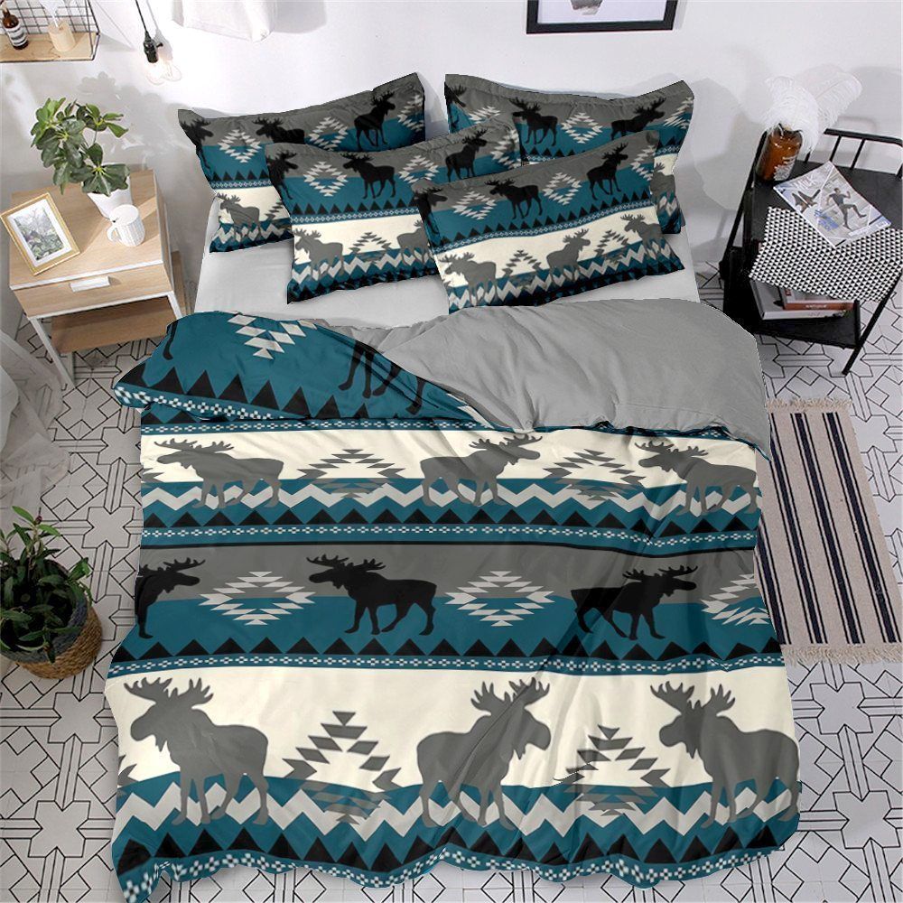 Deer Cotton Bed Sheets Spread Comforter Bedding Set