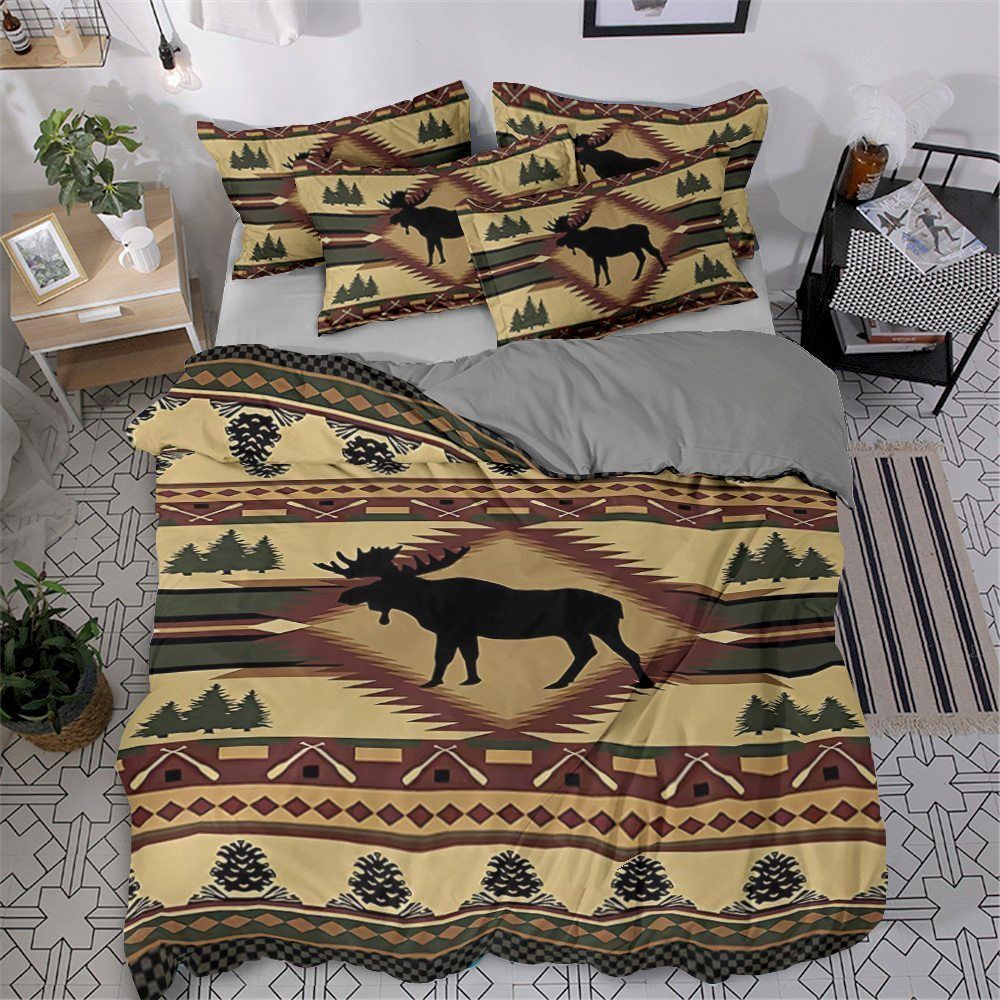 Deer Cotton Bed Sheets Spread Comforter Bedding Set