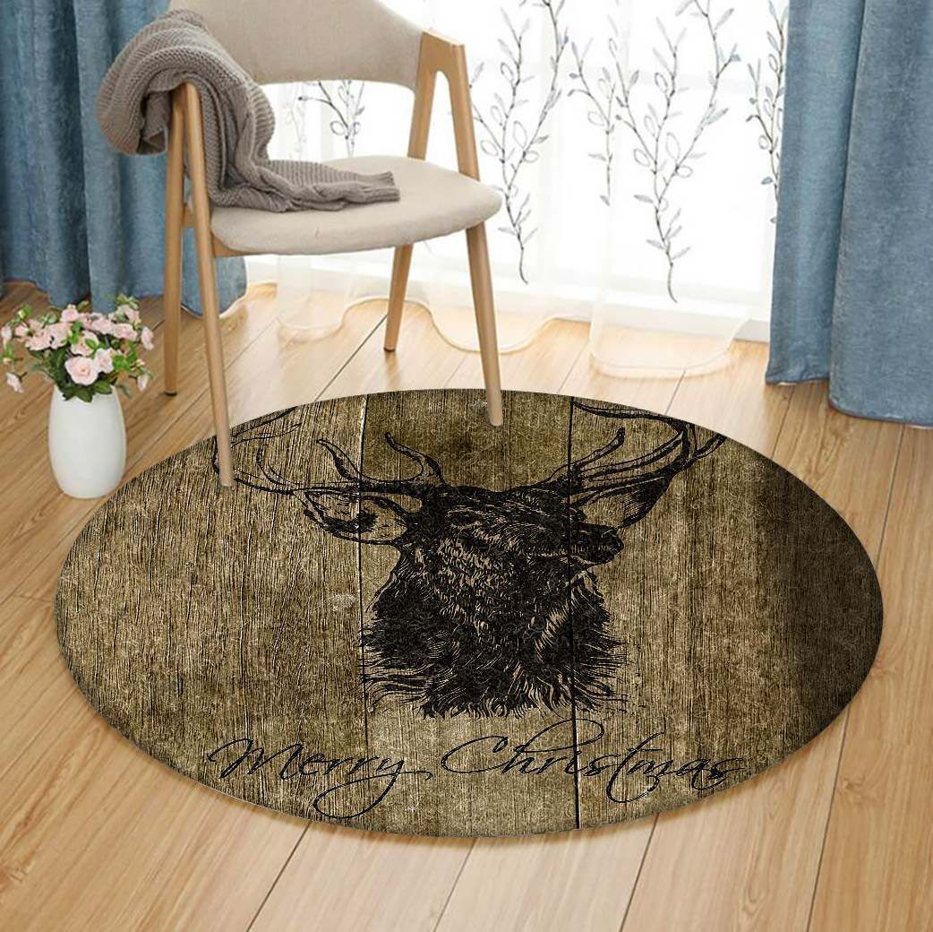 Deer Christmas Round Carpet