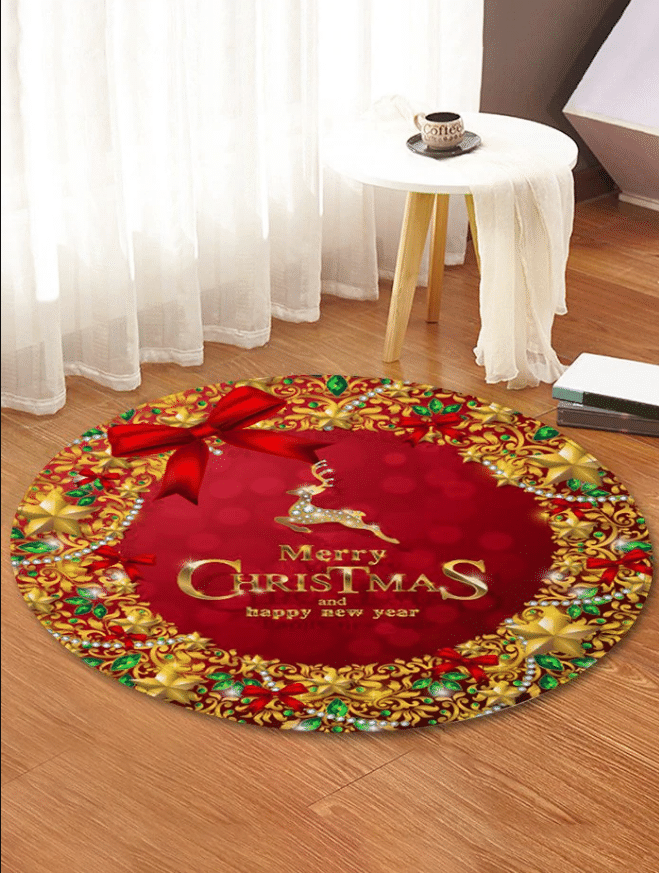 Deer Christmas Round Carpet
