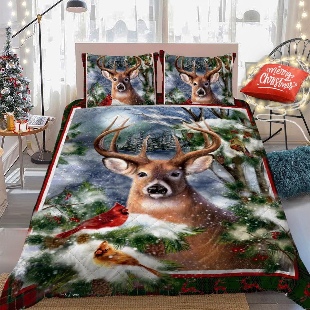 Deer Christmas Bedding Set