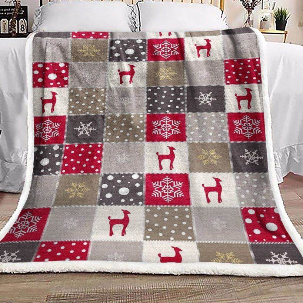 Deer Christmas Sherpa Fleece Blanket