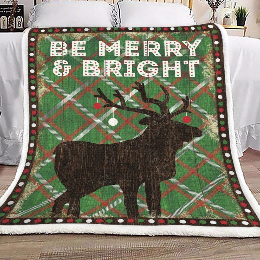 Deer Christmas Sherpa Fleece