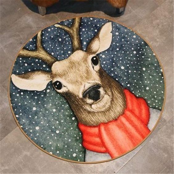 Deer Round Carpet