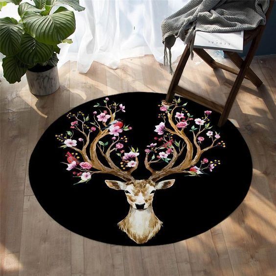 Deer Round Carpet