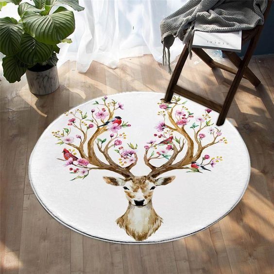 Deer Round Carpet