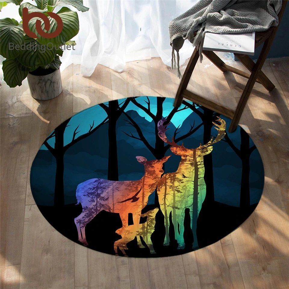 Deer Round Carpet