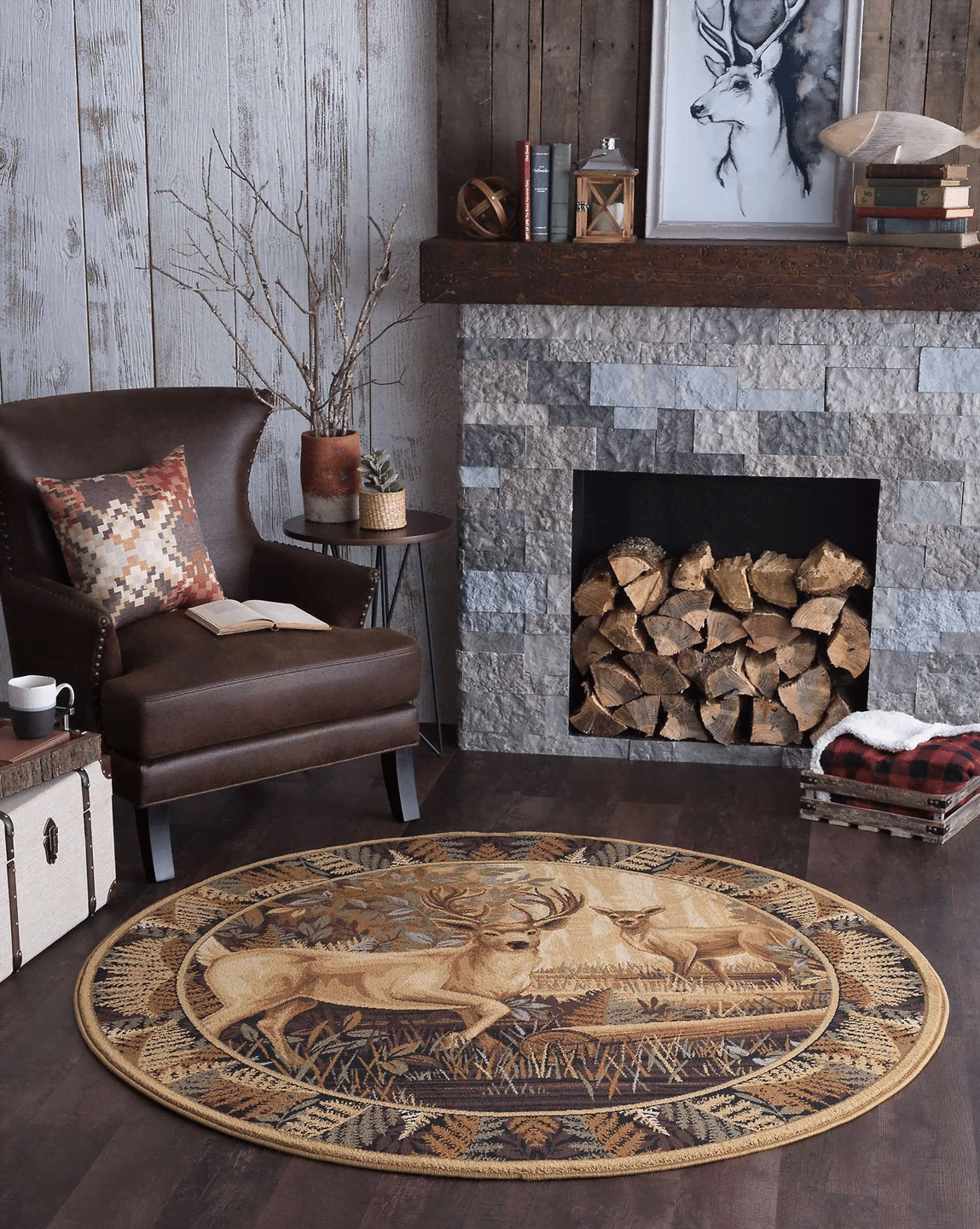 Deer Round Carpet