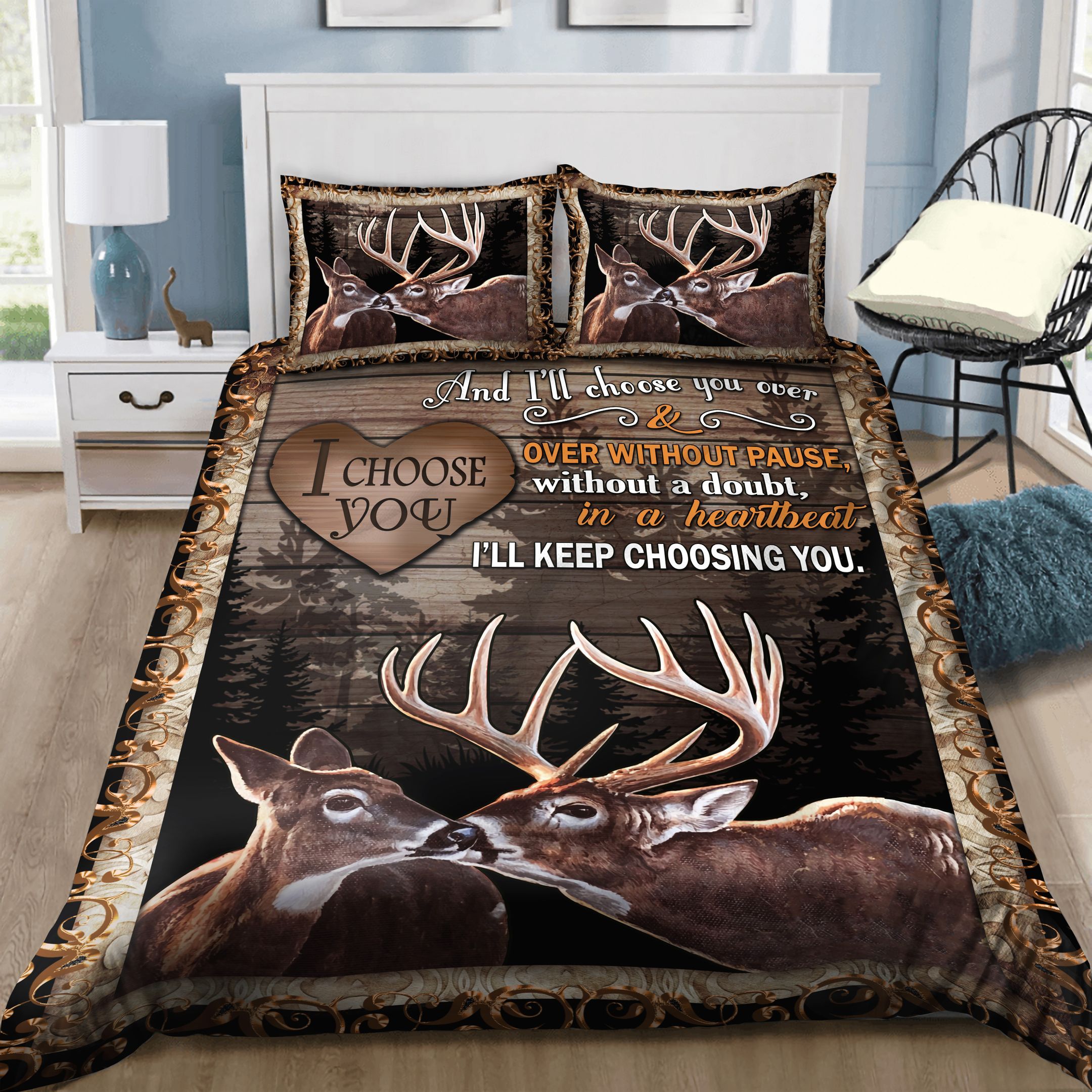 Deer Couple I Choose You Bedding Set