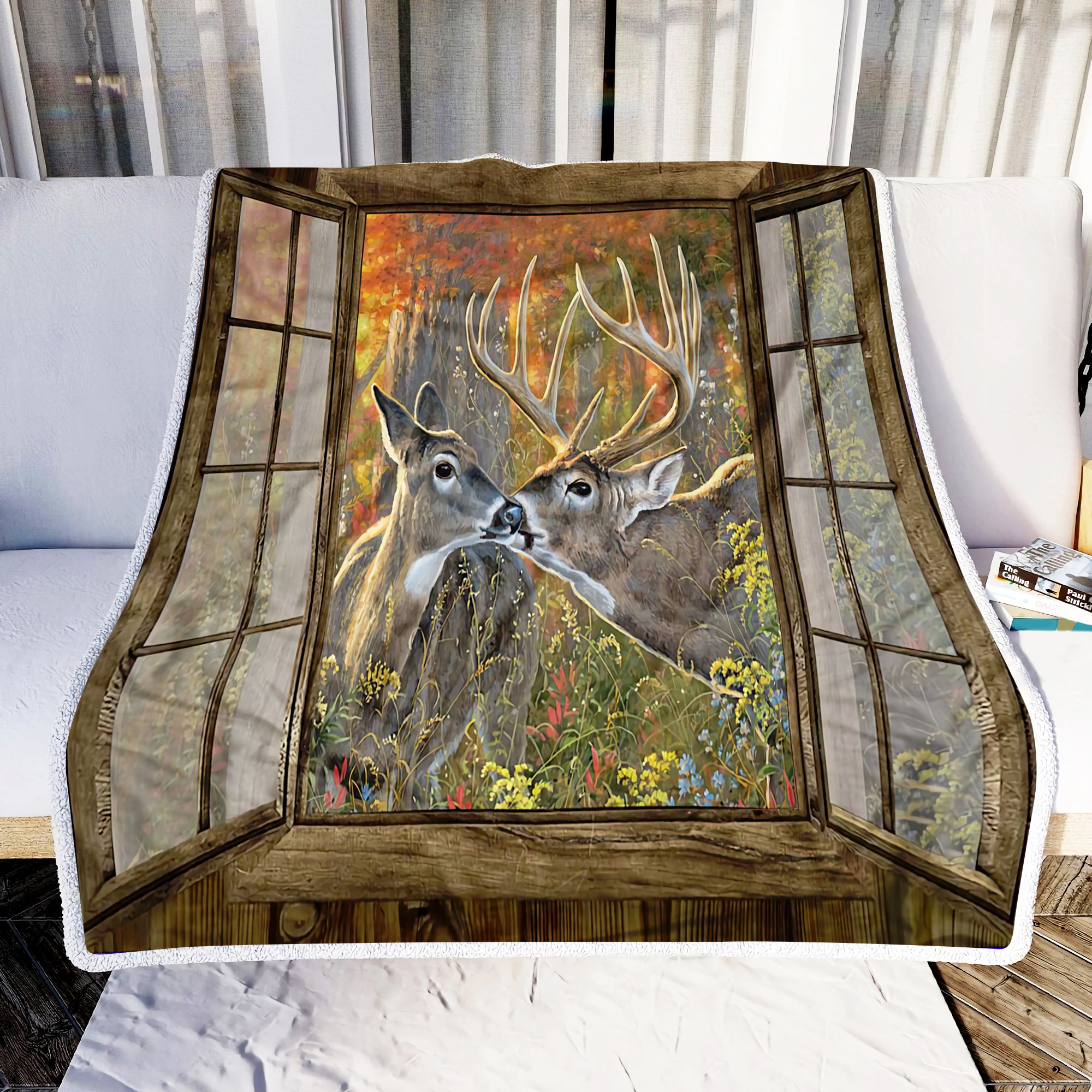 Deer Couple Fleece Blanket