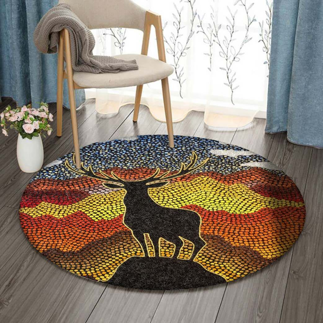 Deer Round Carpet