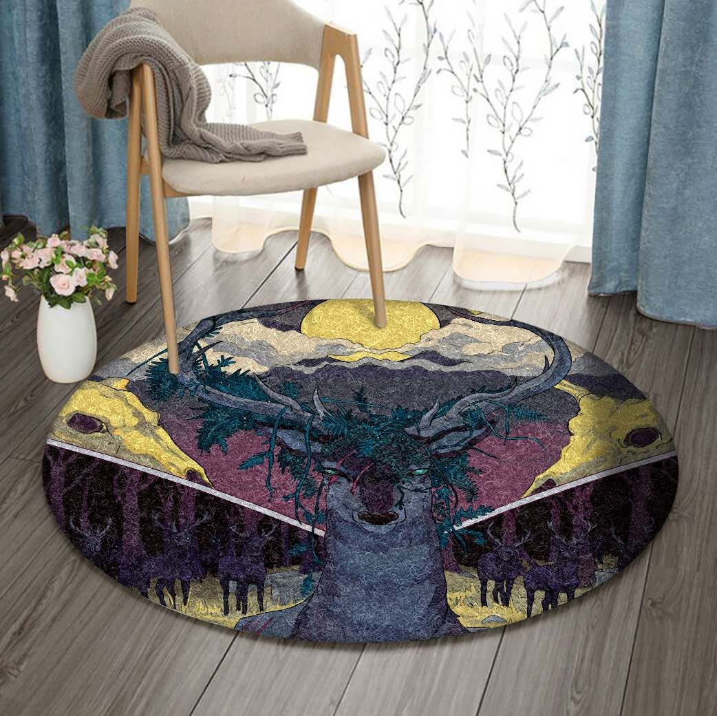 Deer Round Carpet
