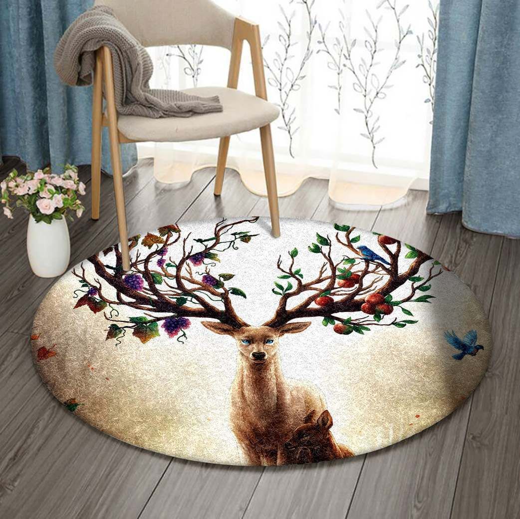 Deer Round Carpet