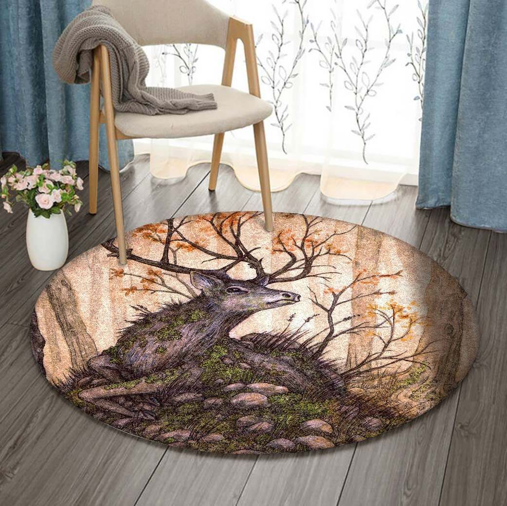 Deer Round Carpet