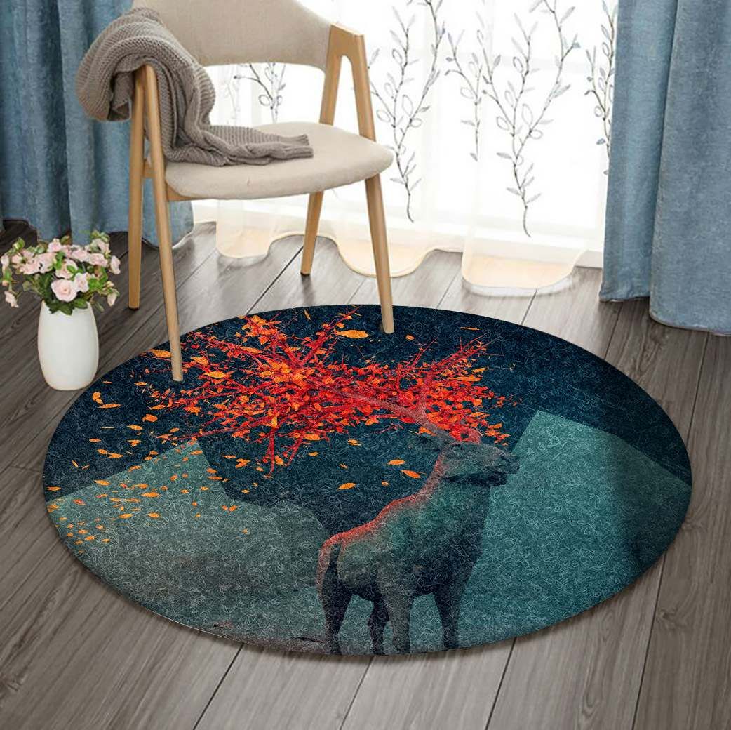 Deer Round Carpet
