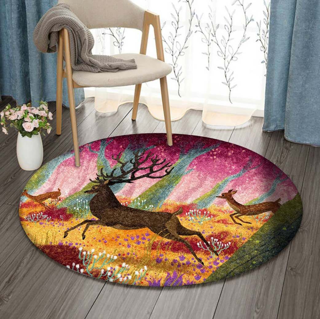 Deer Round Carpet