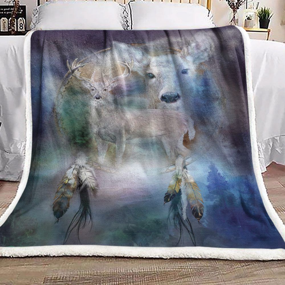 Deer Dreamcatcher Sherpa Fleece Blanket