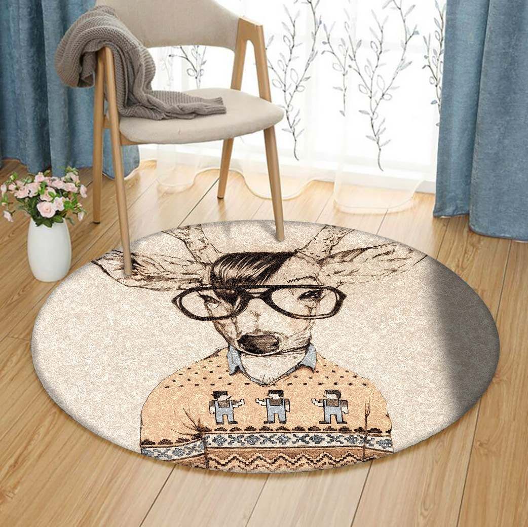 Deer Round Carpet