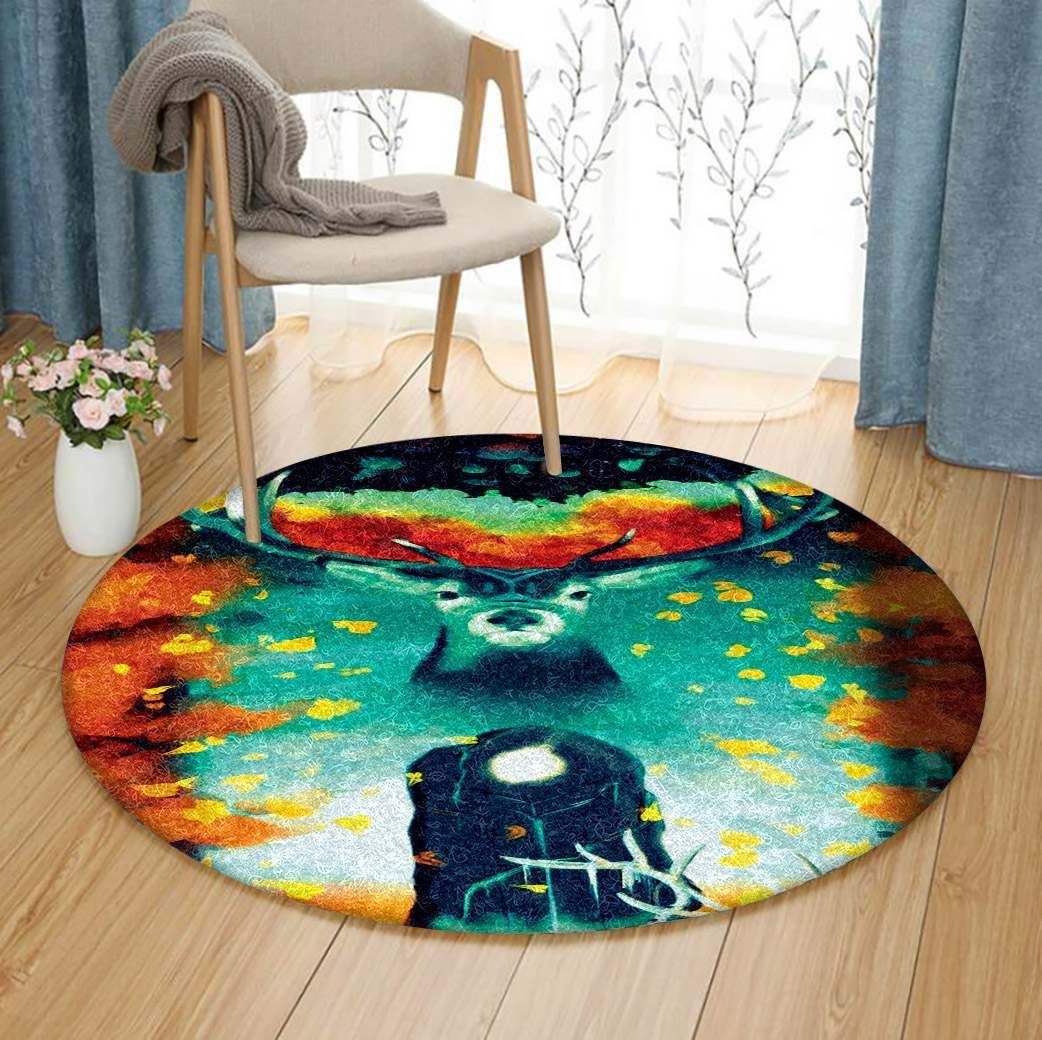 Deer Round Carpet