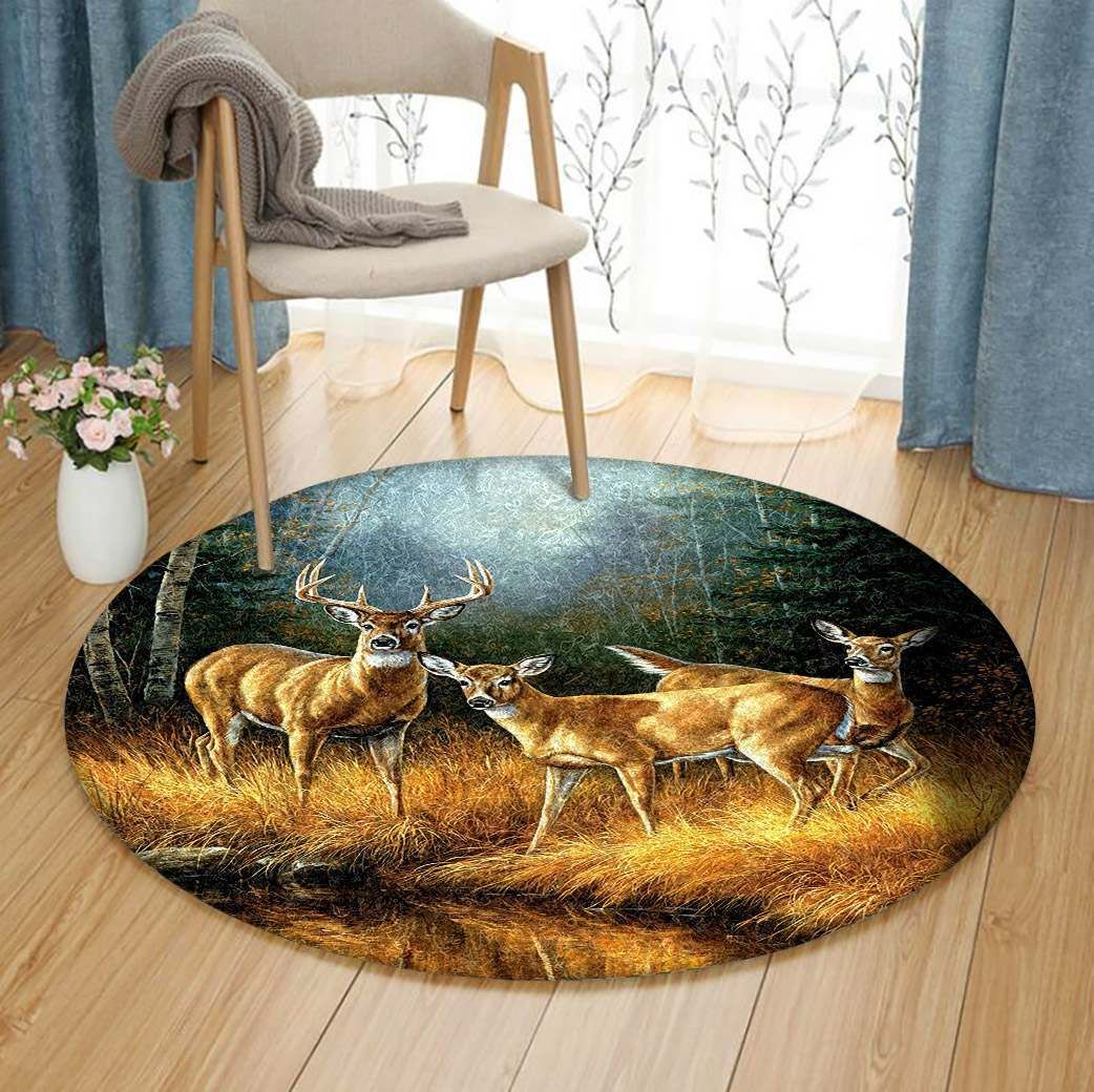 Deer Round Carpet