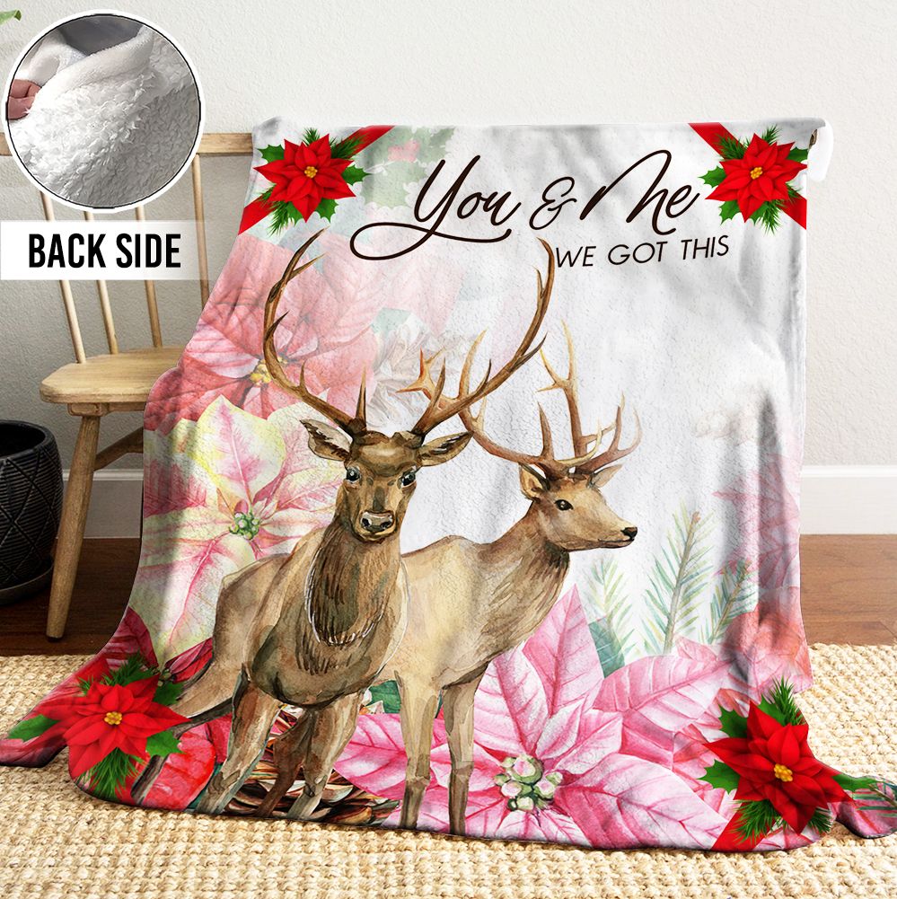 Deer Sherpa Fleece Blanket