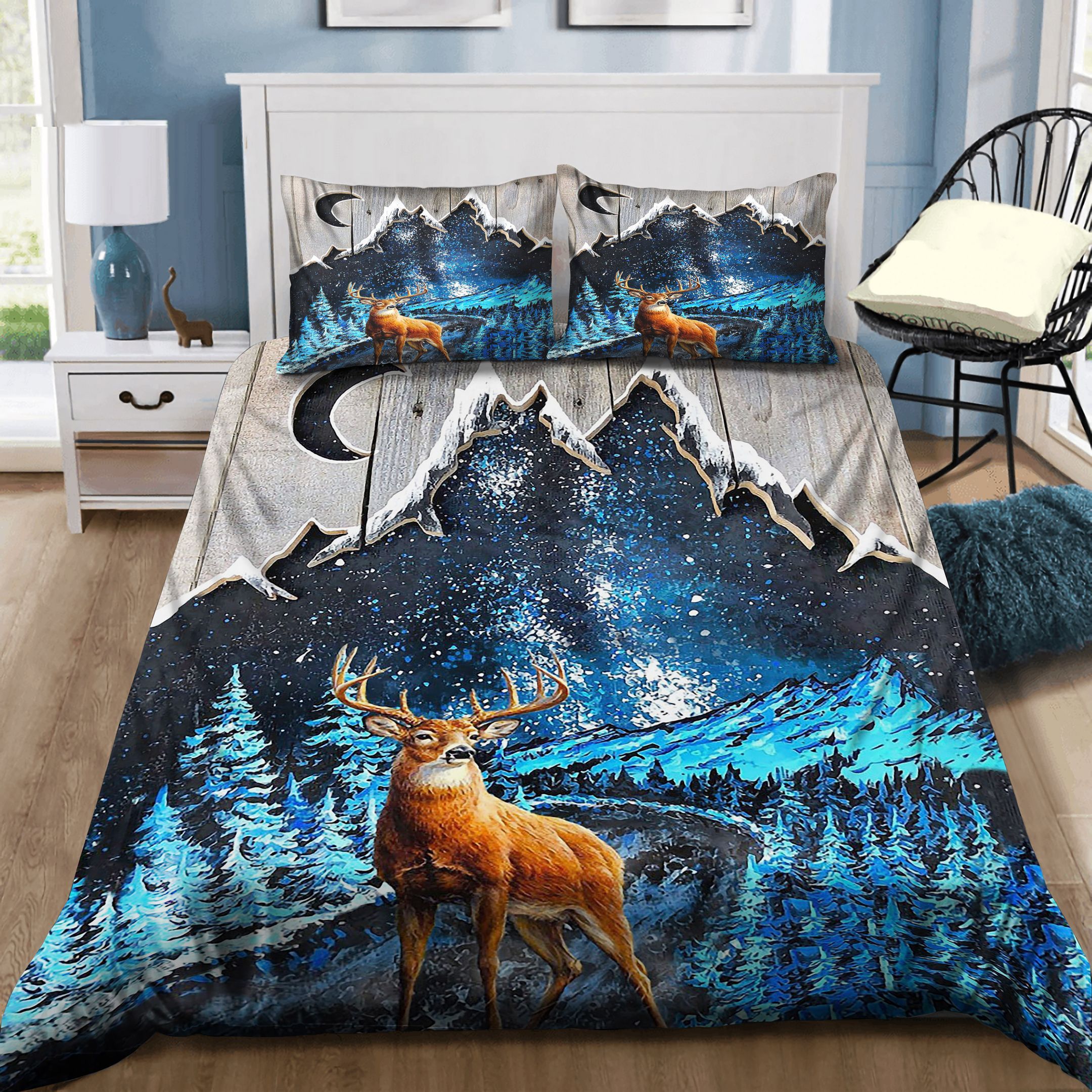 Deer Forest Night Bedding Set