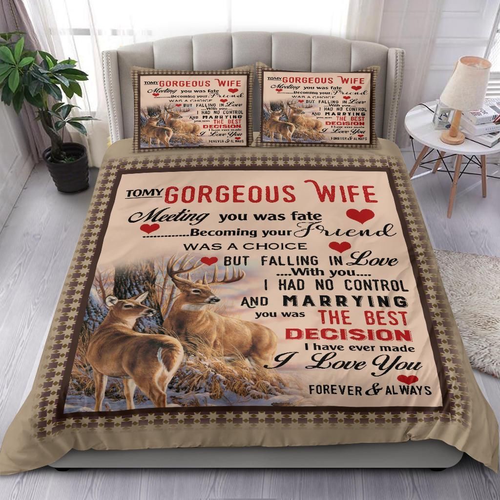 Deer Gift For Wife Meeting You Was A Fate Bedding Set