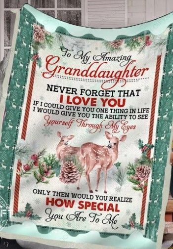 Deer Granddaughter Sherpa Fleece Blanket