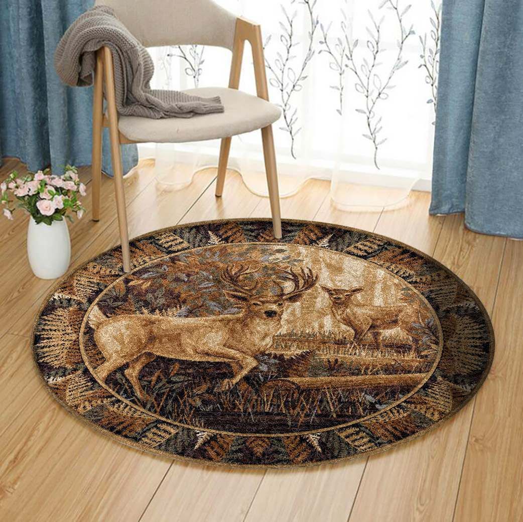 Deer Round Carpet