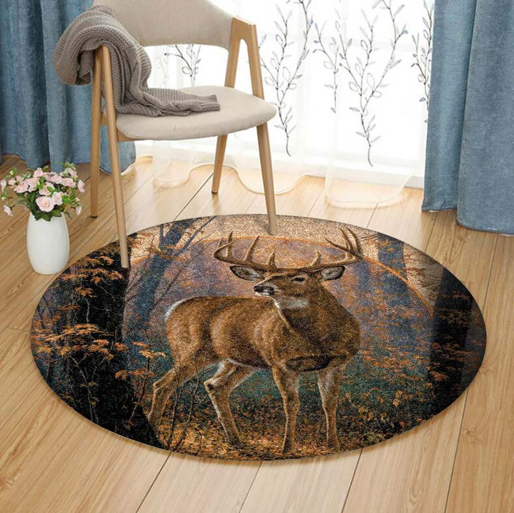 Deer Round Carpet