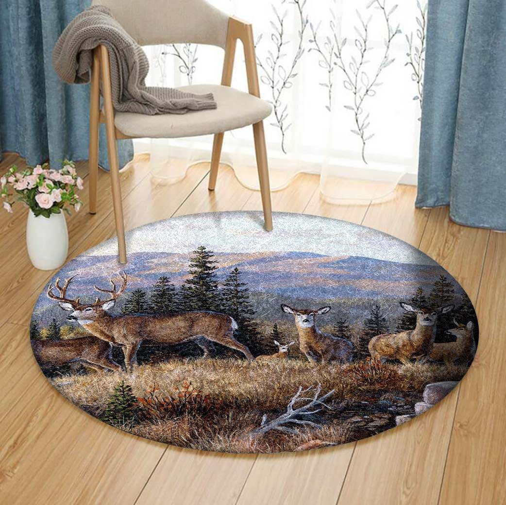 Deer Round Carpet