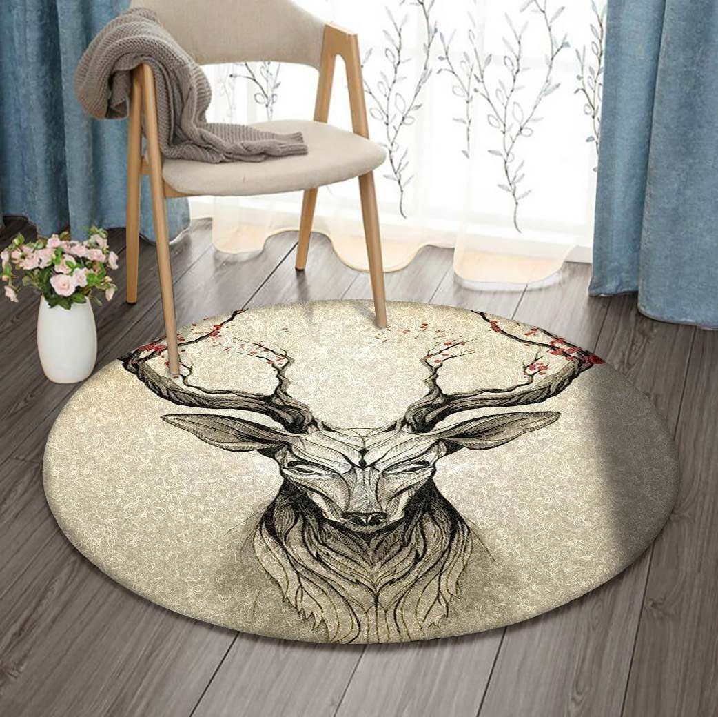 Deer Round Carpet