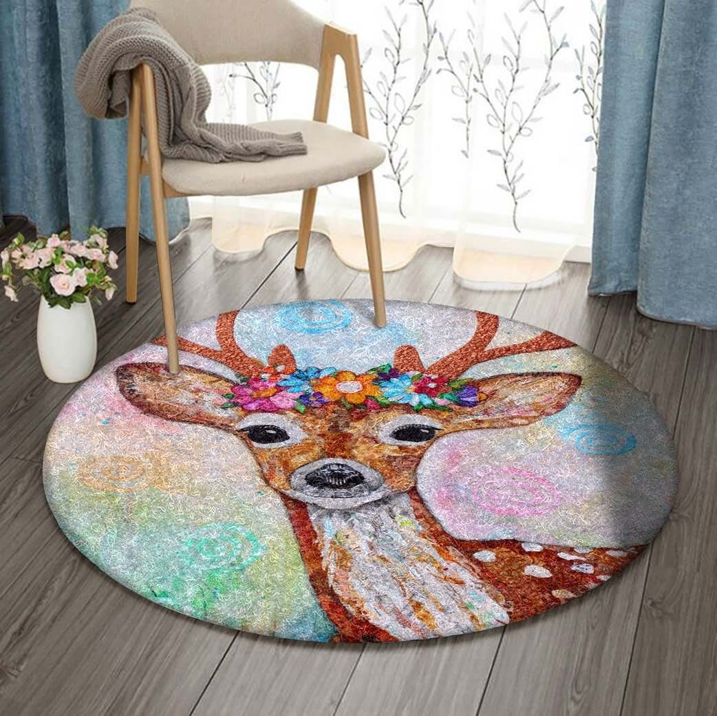 Deer Round Carpet