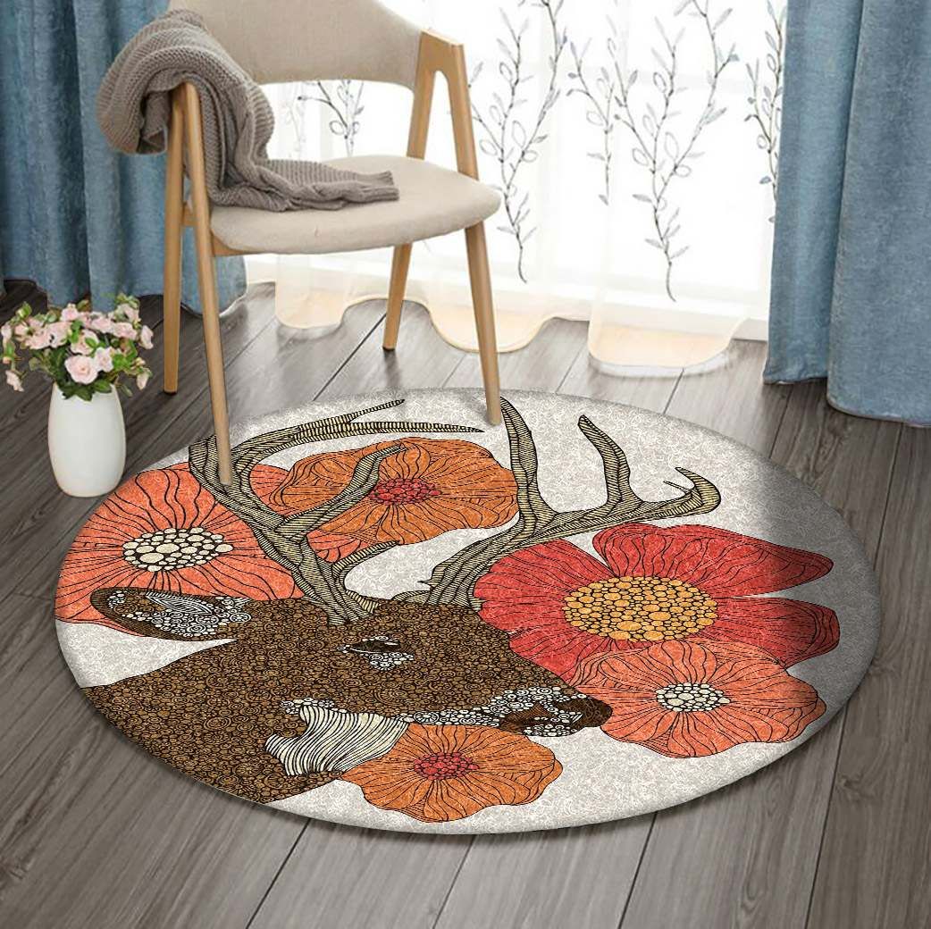 Deer Round Carpet