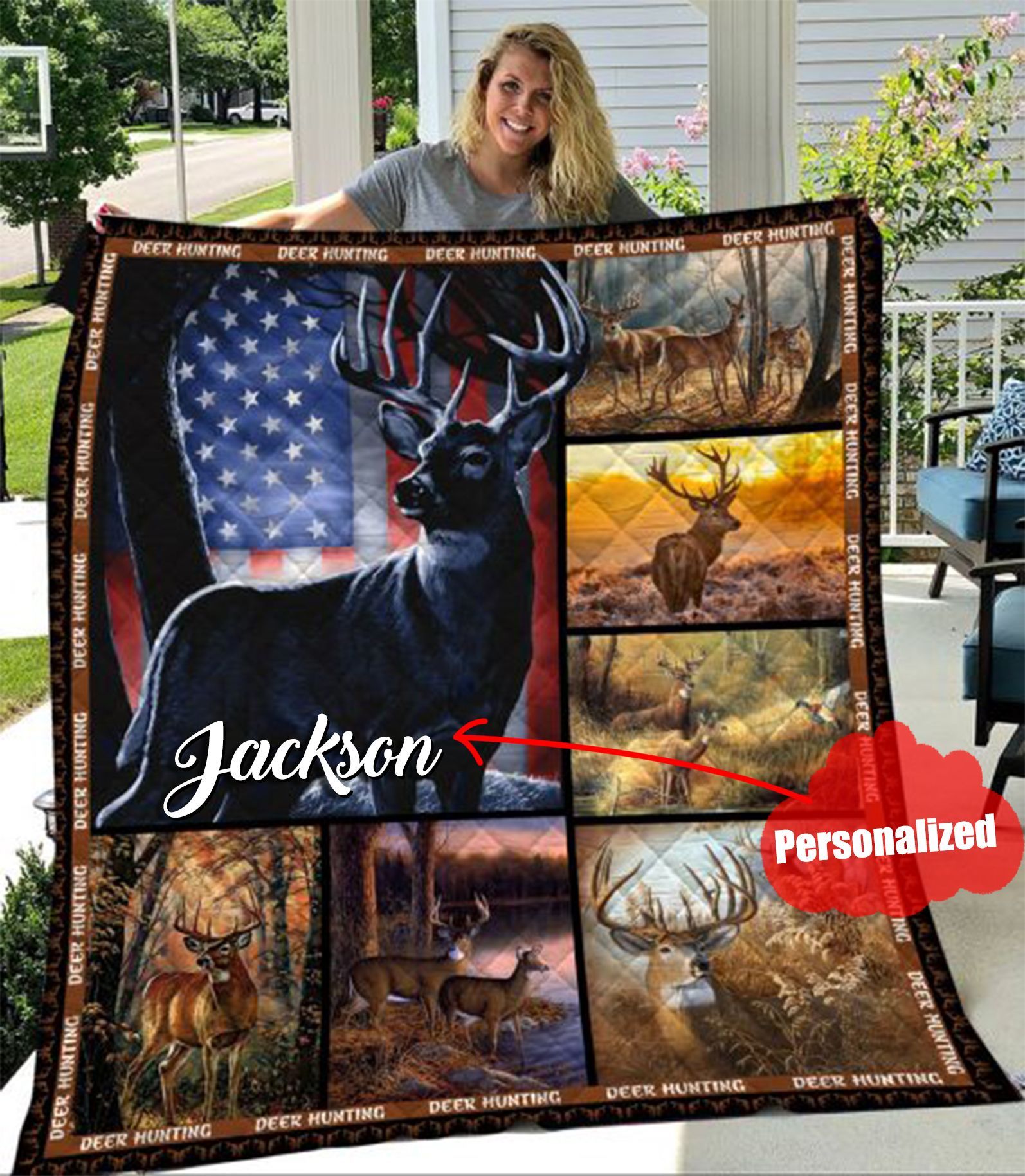 Deer Hungting Personalized Quilt Blanket HHH160644TH